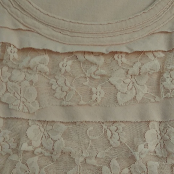 CHICO'S LAYERED LACE RUFFLE SOFT PINK TANK TOP SHELL - Picture 6 of 7